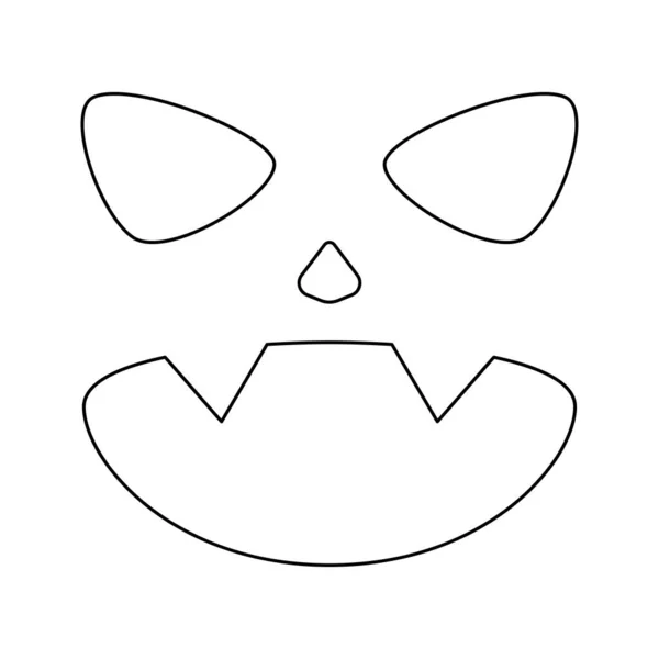 Coloring Page Face Halloween Kids — Stock vektor