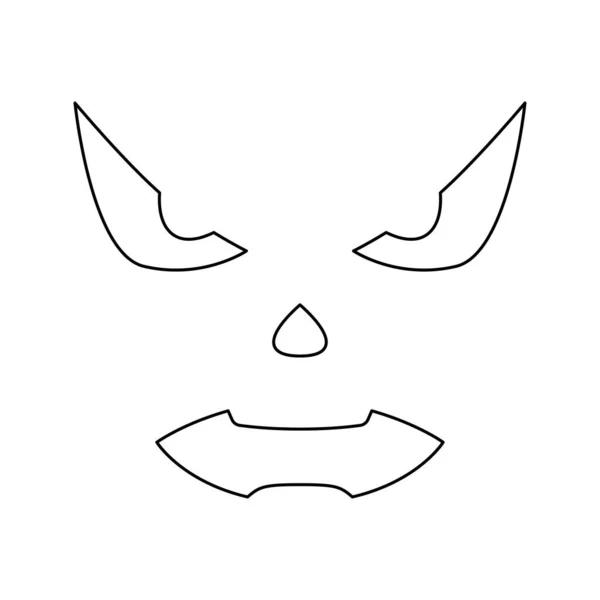 Coloring Page Face Halloween Kids — 스톡 벡터