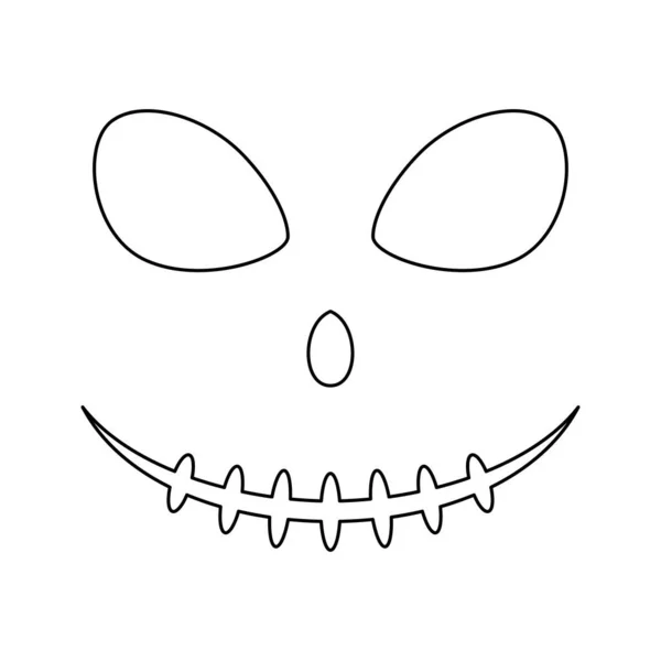 Coloring Page Face Halloween Kids — Stock Vector