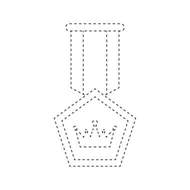 Medal tracing worksheet for kids