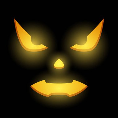Halloween Pumpkin Face, Vector illustration