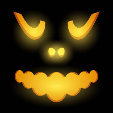 Halloween Pumpkin Face, Vector illustration