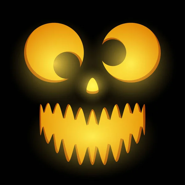 Halloween Pumpkin Face Vector Illustration — ストックベクタ