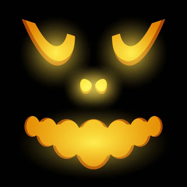 Halloween Pumpkin Face Vector Illustration — Stockvector