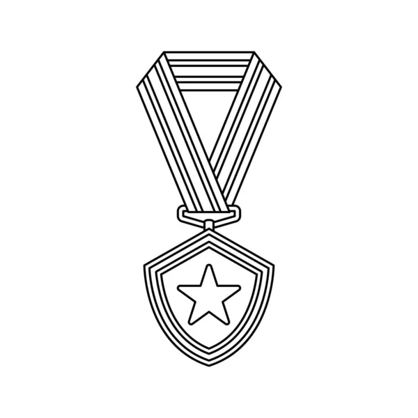 Coloring Page Medal Kids — Vettoriale Stock