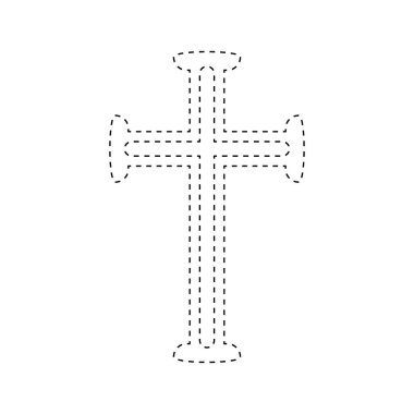 Christian Cross tracing worksheet for kids