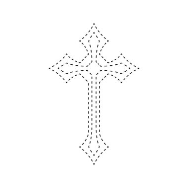 Christian Cross tracing worksheet for kids