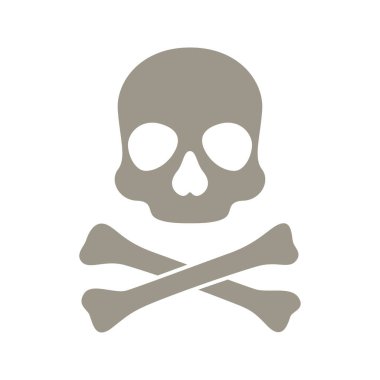 Kafatası ve kemiklerin beyaz arka plan üzerinde izole