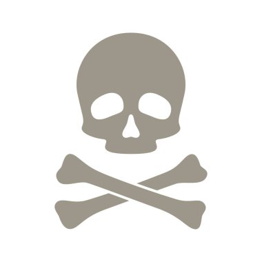 Kafatası ve kemiklerin beyaz arka plan üzerinde izole