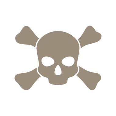 Kafatası ve kemiklerin beyaz arka plan üzerinde izole