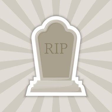 Note sticker with Tombstone, vector