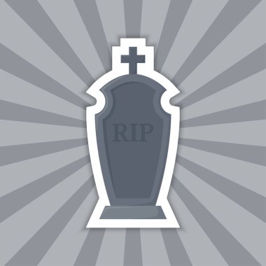 Note sticker with Tombstone, vector