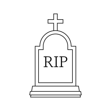 Coloring page with Tombstone for kids