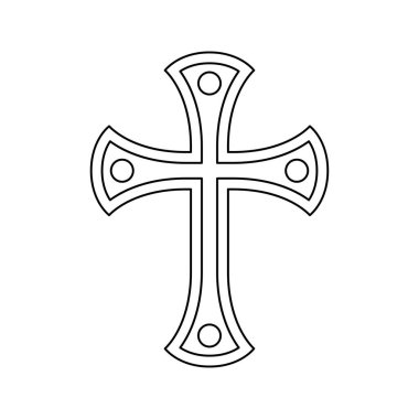 Coloring page with Christian Cross for kids