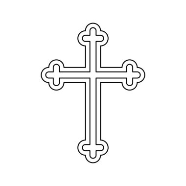 Coloring page with Christian Cross for kids