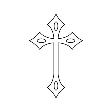 Coloring page with Christian Cross for kids