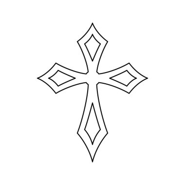 Coloring page with Christian Cross for kids