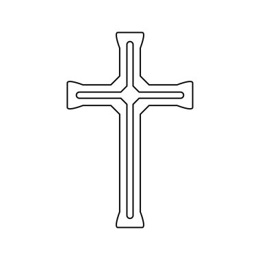 Coloring page with Christian Cross for kids