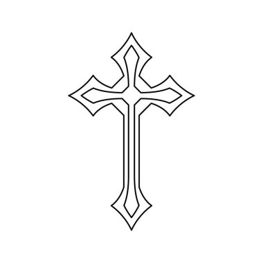 Coloring page with Christian Cross for kids