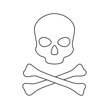 Coloring page with Skull and Crossbones for kids