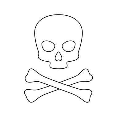 Coloring page with Skull and Crossbones for kids