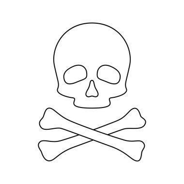 Coloring page with Skull and Crossbones for kids