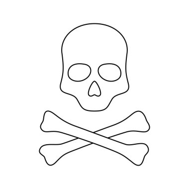 Coloring page with Skull and Crossbones for kids