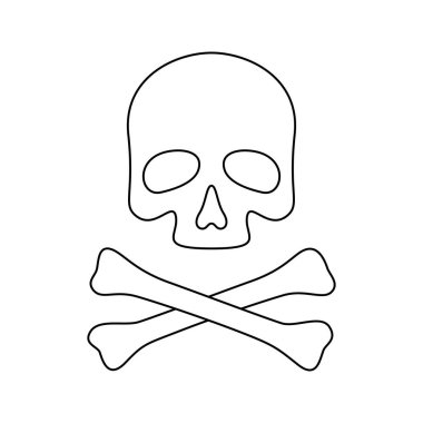 Coloring page with Skull and Crossbones for kids
