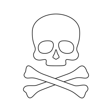 Coloring page with Skull and Crossbones for kids