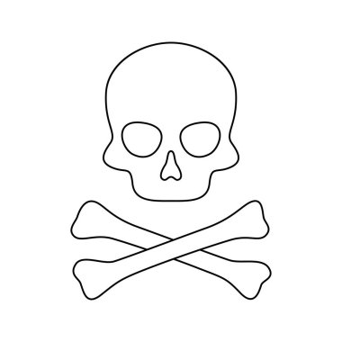 Coloring page with Skull and Crossbones for kids