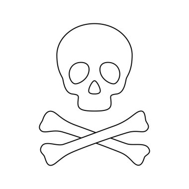 Coloring page with Skull and Crossbones for kids