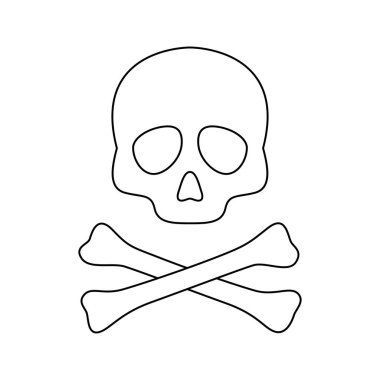 Coloring page with Skull and Crossbones for kids