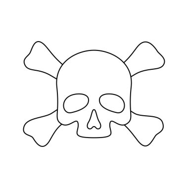 Coloring page with Skull and Crossbones for kids