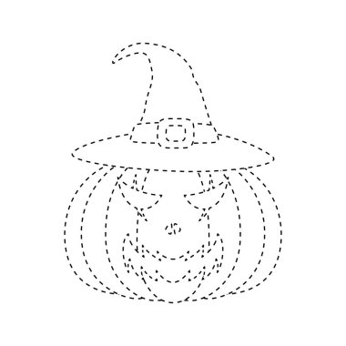 Halloween pumpkin tracing worksheet for kids