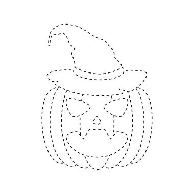 Halloween pumpkin tracing worksheet for kids