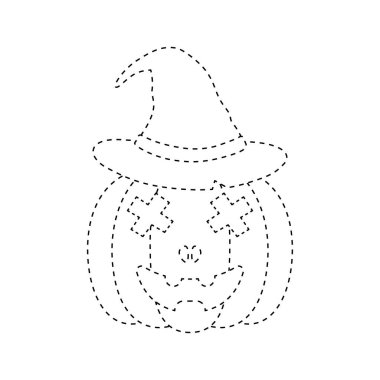 Halloween pumpkin tracing worksheet for kids