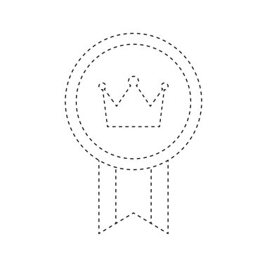 Medal tracing worksheet for kids