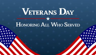 Veterans day with American flag, modern design