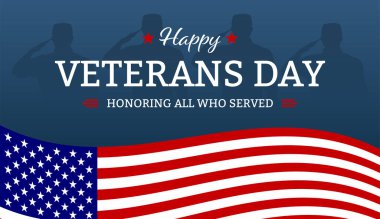 Veterans day with American flag, modern design