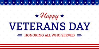 Veterans day with American flag, modern design