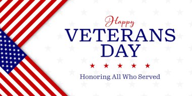 Veterans day with American flag, modern design