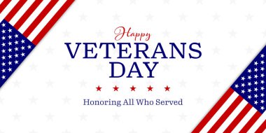 Veterans day with American flag, modern design