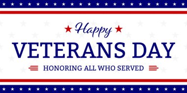 Veterans day with American flag, modern design