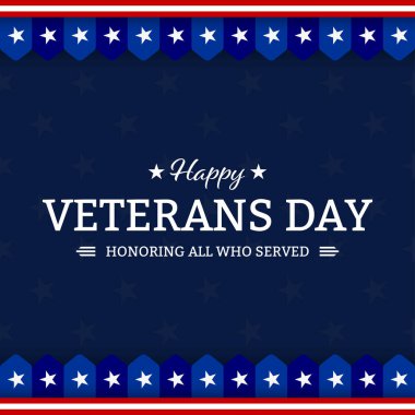 Veterans day with American flag, modern design