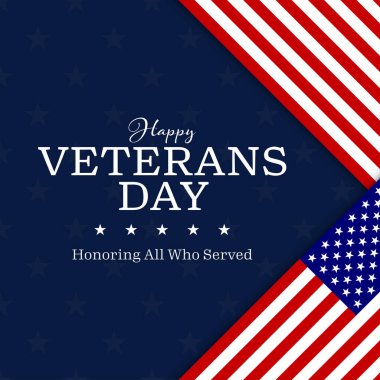 Veterans day with American flag, modern design
