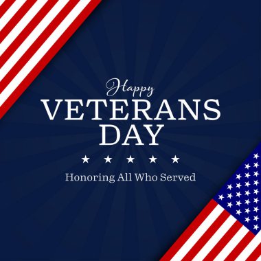 Veterans day with American flag, modern design