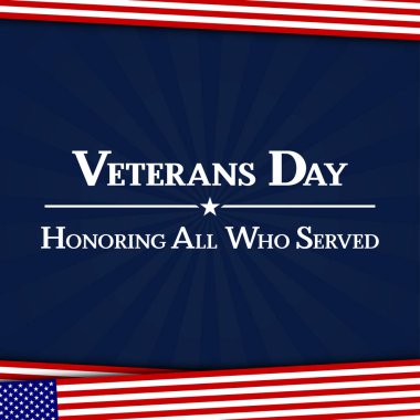 Veterans day with American flag, modern design