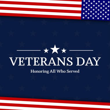 Veterans day with American flag, modern design