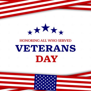 Veterans day with American flag, modern design