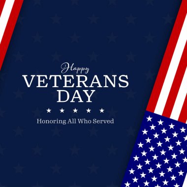 Veterans day with American flag, modern design